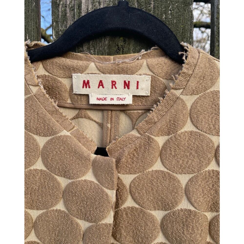 MARNI Pale Pink Circle Embroidered Trench Coat Sz. EU 44 US 14 - Picture 2 of 7